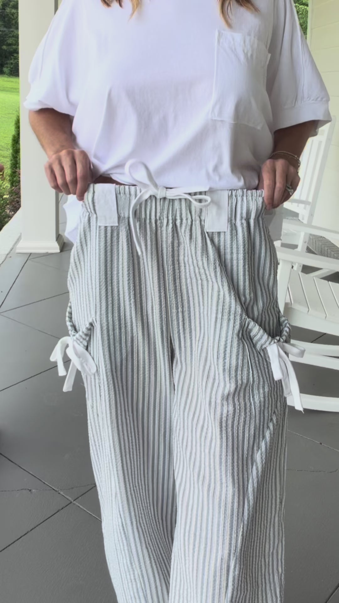 TAKING IT EASY PANTS - DENIM STRIPE
