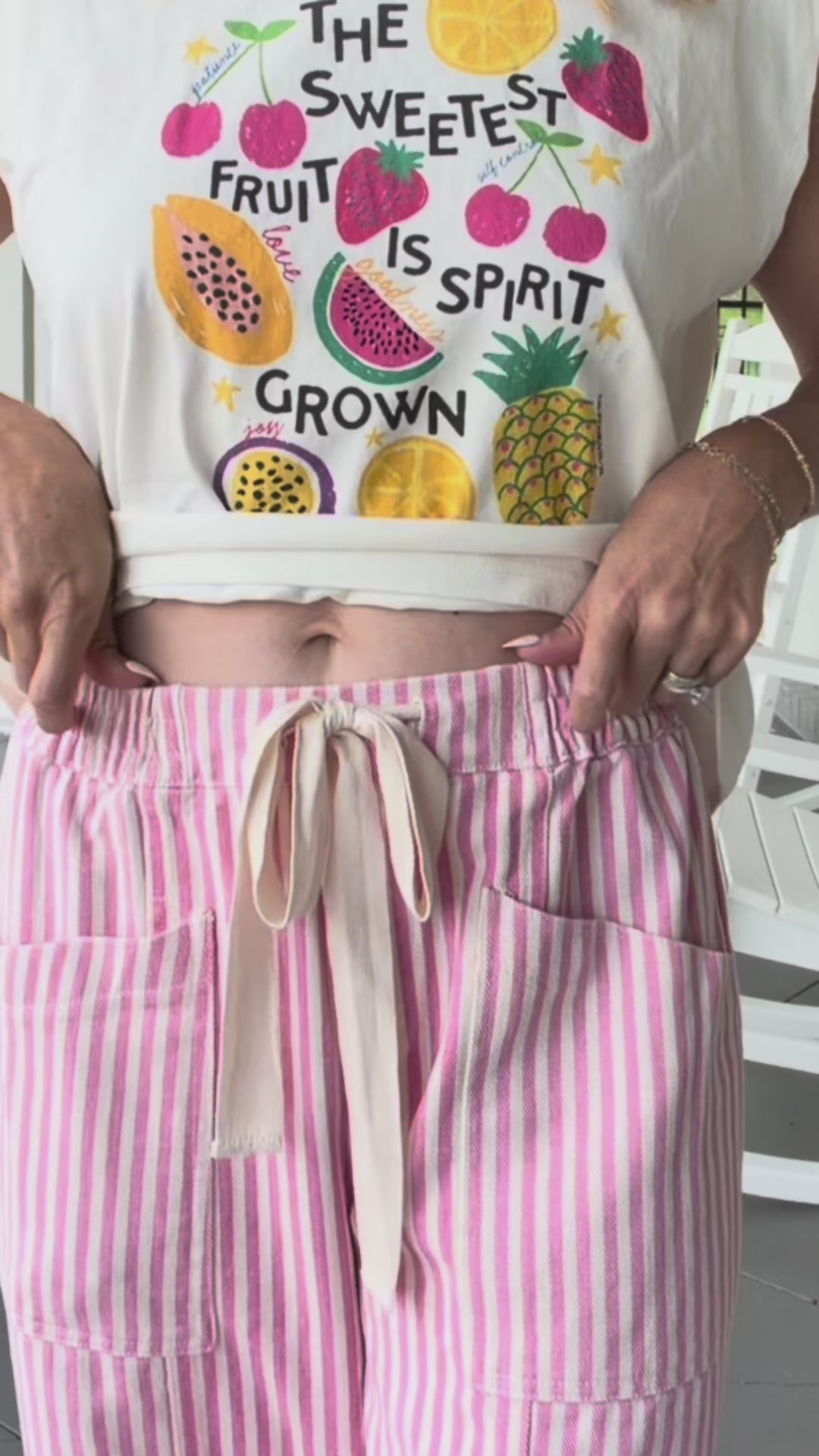 WITH ALL MY LOVE JEANS - PINK STRIPE