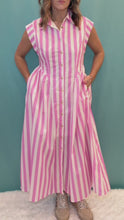 Load and play video in Gallery viewer, STUCK WITH ME DRESS - PINK/WHITE
