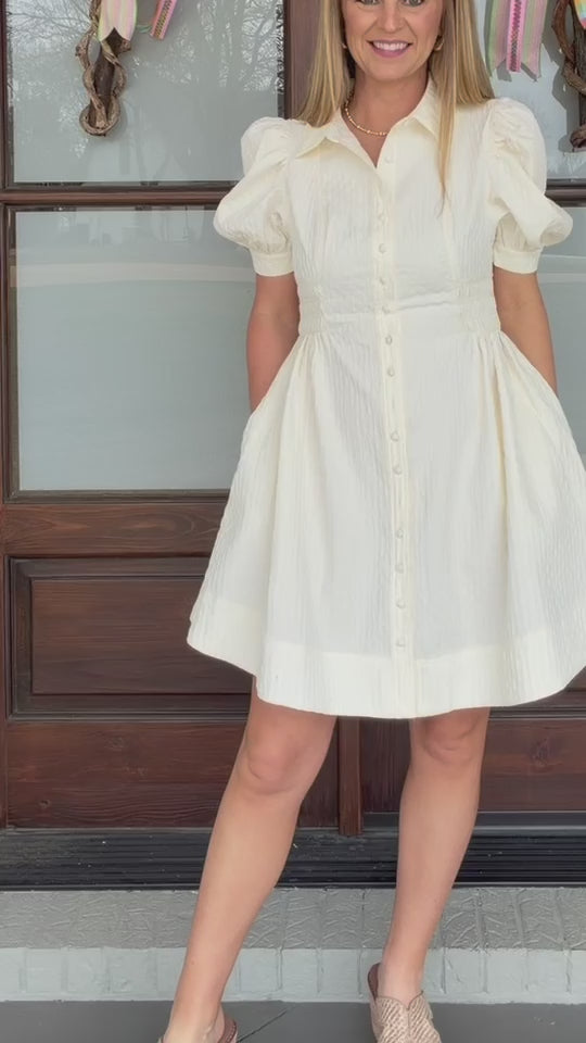 TIME TO TELL DRESS - CREAM