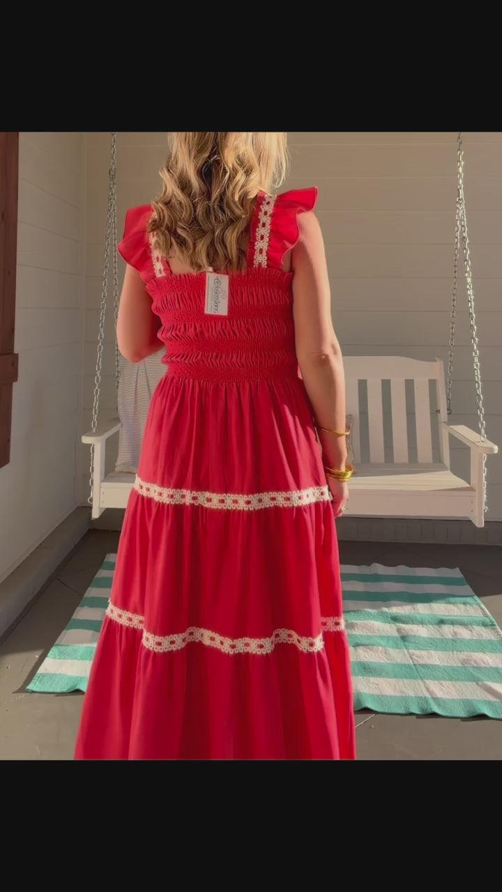 TOP OF THE LINE DRESS - TOMATO
