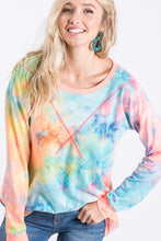 Load image into Gallery viewer, LS TIE DYE TOP W/ STITCHING DETAIL
