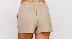 KNIT DRAWSTRING ELASTIC SHORTS