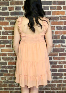 READY AND WAITING DRESS - PEACH