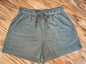 KNIT DRAWSTRING ELASTIC SHORTS