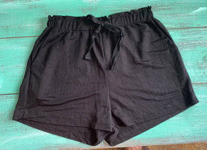 KNIT DRAWSTRING ELASTIC SHORTS