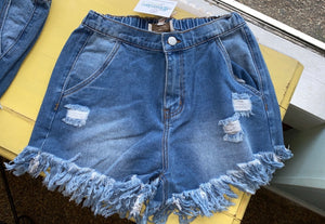 LOVE YOUR LIFE DENIM SHORTS